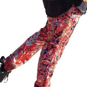 Velvet joggers MENS L red multi Dudes Rug sweatpants EUC lounge Shirtwascash